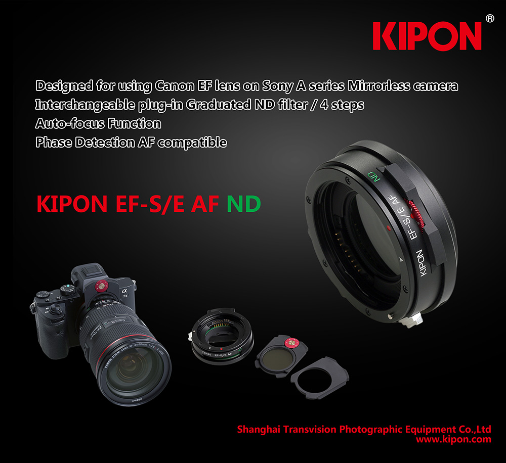 Kipon-auto-focus-adapter-with-interchangeable-graduated-ND-filter