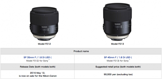 Tamron-SP-35mm-f1.8-Di-USD-Model-F012-SP-45mm-f1.8-Di-F013-USD-full-frame-lenses-for-Sony-A-mount
