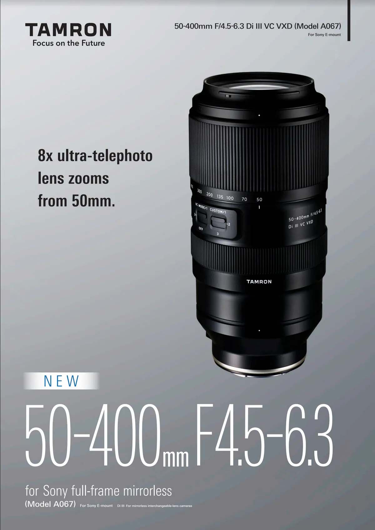 Tamron 50-400mm f/4.5-6.3 Di III VC VXD Catalog and Release Date