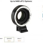 Permalink to Today Only: Save up to $400 on Vello Canon EF and/or Nikon F Mount to Sony E-Mount Accelerator AF Lens Adapters