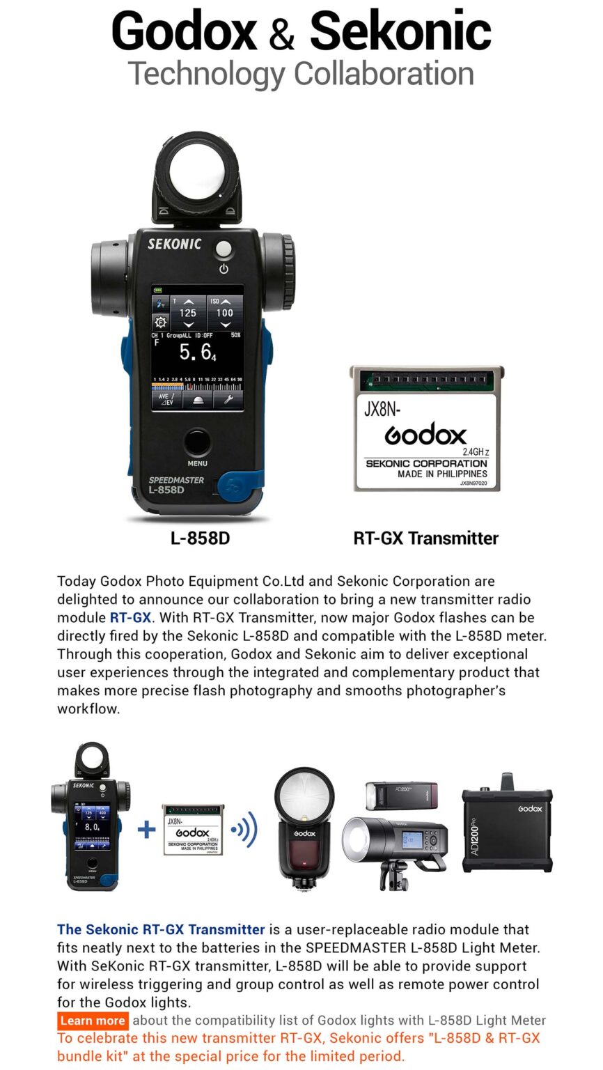 Sekonic L858DU SPEEDMASTER Light Meter RTGX Flashpoint/Godox