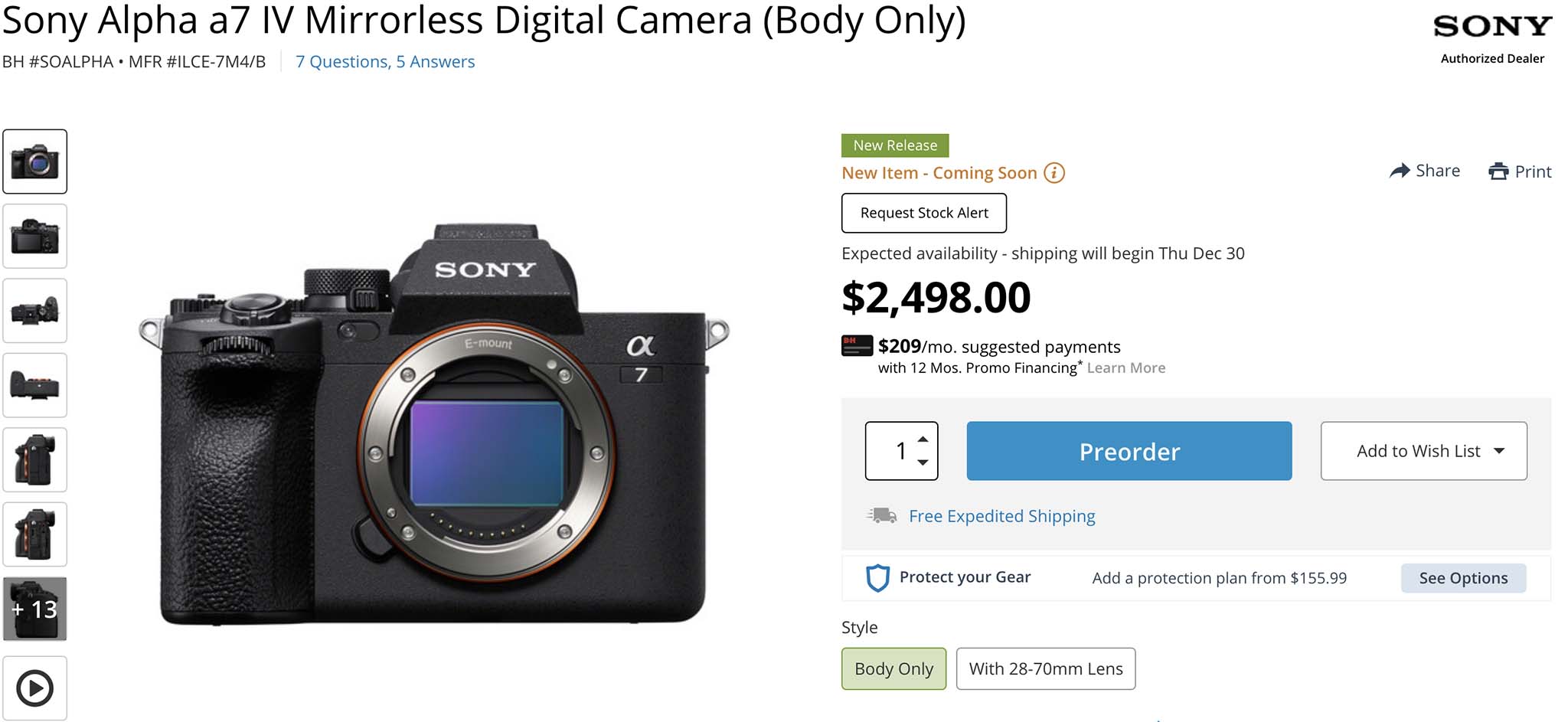 Sony a7IV Available For Preorder - Sony Addict
