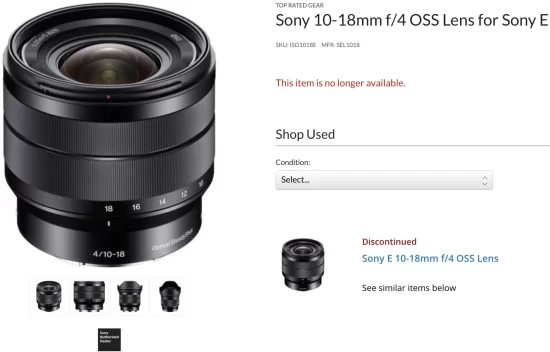 Sony E 10-18mm f/4 OSS Discontinued - Sony Addict